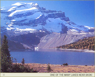 One of the many lakes close to Skoki Lodge