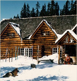 Skoki  Lodge under winter twilight